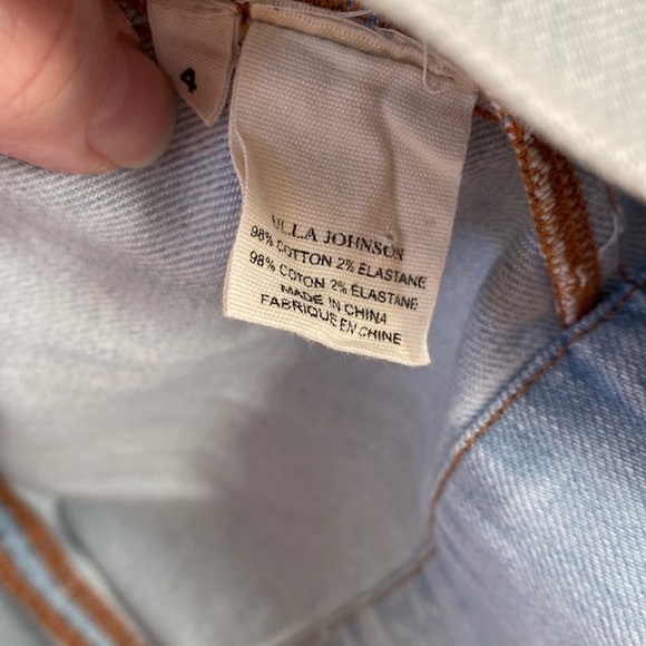 Ulla Johnson Manon Long-Sleeve‎ Denim Shift Dress Wrist Ties Puff Sleeves Zips - Picture 6 of 11